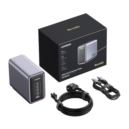 Ładowarka sieciowa UGREEN CD333 Nexode 300W + kabel USB-C (czarny)