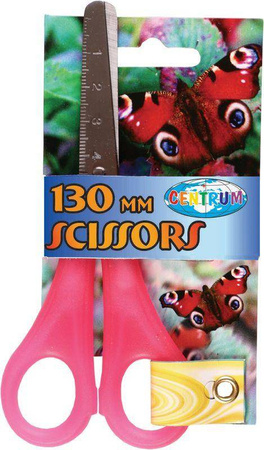 NOŻYCZKI 130MM CENTRUM Z LINIJKĄ NA OSTRZU 80182 MIX