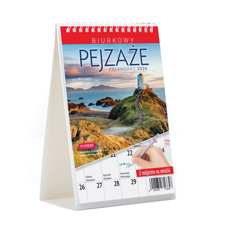 KALENDARZ STOJĄCY MIESIĘCZNY O-PRESS ROK 2026 A5 PEJZAŻE