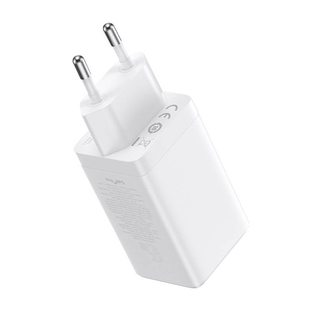 ŁADOWARKA SIECIOWA BASEUS GAN5 PRO 2XUSB-C + USB, 65W (BIAŁA)