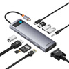 HUB 11W1 BASEUS STARJOY METAL GLAM SERIES, USB-C DO HDMI +VGA + 3 X USB 3.0 + USB 2.0+USB-C PD + RJ45 + SD/TF +3,5MM