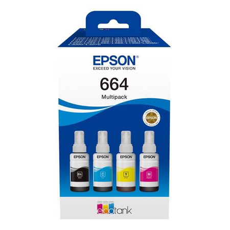 ZESTAW ORYGINALNYCH TUSZY EPSON 664 C13T66464A CMYK 