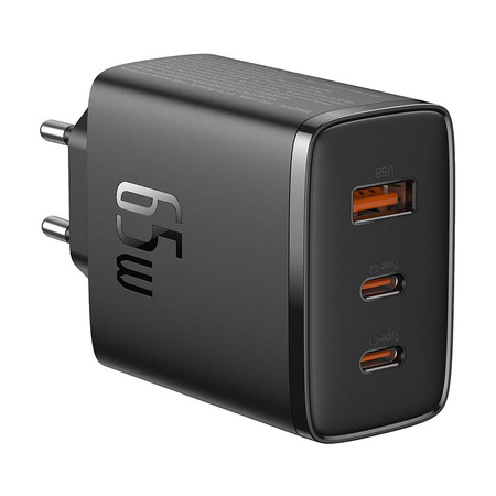 ŁADOWARKA SIECIOWA BASEUS OS-CUBE PRO 2XUSB-C + USB, 65W (CZARNA)