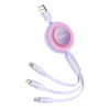 Kabel BASEUS Bright Mirror 3 USB-A-micro USB/Lightning/USB-C 1.1m (fioletowy)