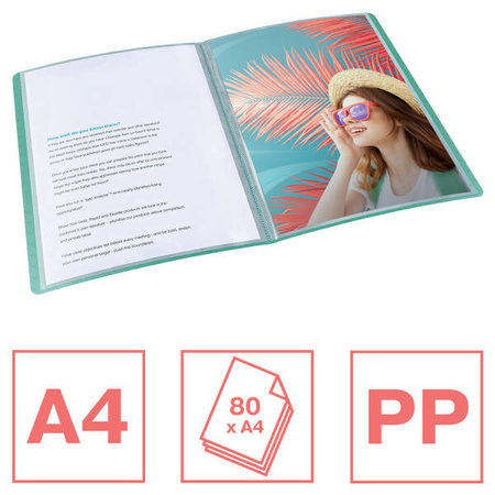 ALBUM OFERTOWY A4 ESSELTE COLOUR'BREEZE 626228 ZIELONY PLASTIK 40 KOSZULEK