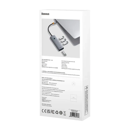 Hub 4w1 Baseus UltraJoy USB-C do USB 3.0 (szary)