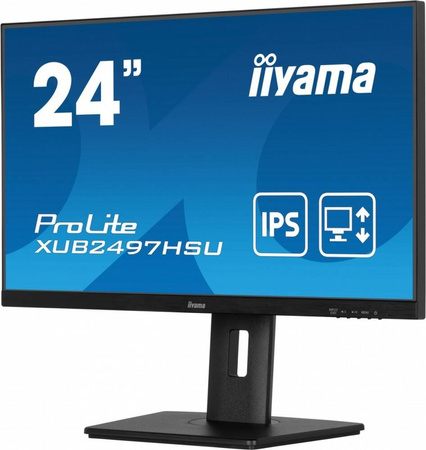 IIYAMA MONITOR 24 CALE XUB2497HSU-B2 IPS, HDMI, DP, 2X2W, 2XUSB, PIVOT, HAS(150MM)