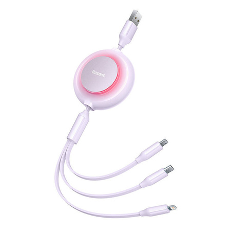 Kabel BASEUS Bright Mirror 2 micro/Lightning/USB-C 1.1m (fioletowy)