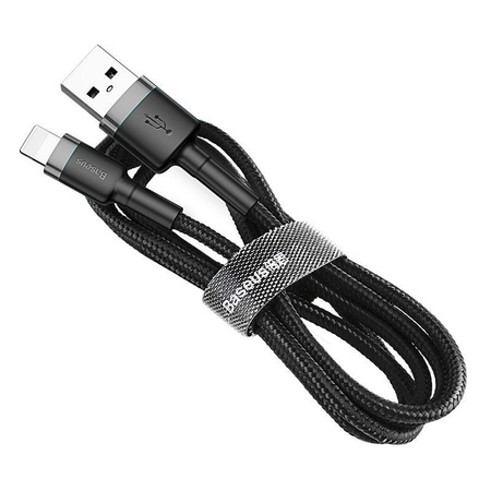 KABEL LIGHTNING USB BASEUS CAFULE 2,4A 0.5M (SZARO-CZARNY)