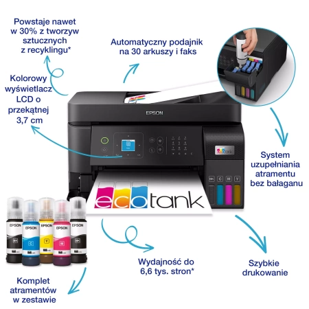 URZĄDZENIE WIELOFUNKCYJNE EPSON ECOTANK L5590 COLOR/A4/33PPM/4IN1/WIFI+D/ADF30