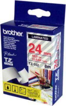 TASIEMKA ORYGINALNA CZERWONY/PRZEZROCZYSTE BROTHER TX152 24MM X 15,4 M