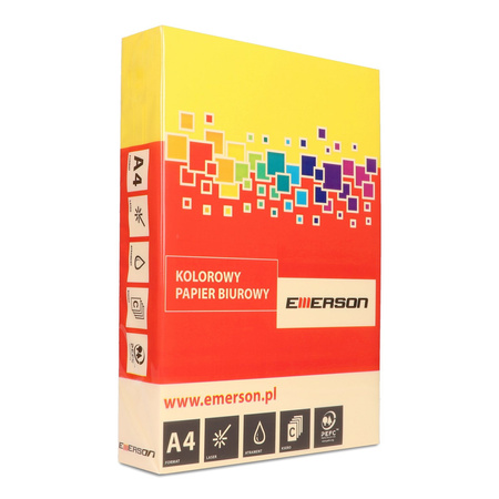 PAPIER KSERO KOLOR A4 EMERSON ŻÓŁTY 80G 500 ARK