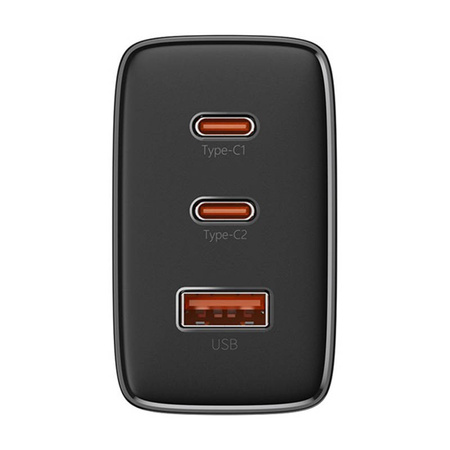 ŁADOWARKA SIECIOWA BASEUS OS-CUBE PRO 2XUSB-C + USB, 65W (CZARNA)