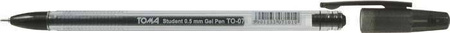 DŁUGOPIS ŻELOWY TOMA STUDENT TO-071 3 2 CZARNY 0.5 OB. PRZEŹROCZYSTA
