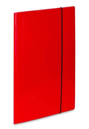 Teczka z gumką A4 VAUPE SOFT 302/01 czerwona tektura powlekana PP