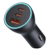 Ładowarka samochodowa Baseus Golden Contactor Pro, 2x USB-C, 1x USB, 65W (szara)