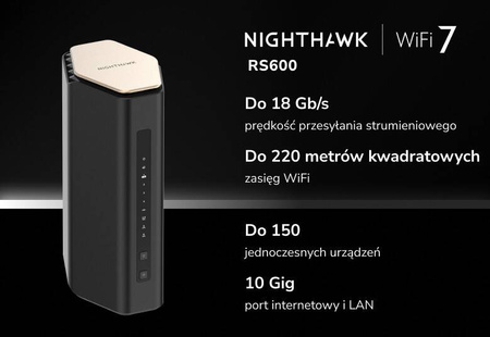 NETGEAR ROUTER WIFI 7 BE18000 RS600