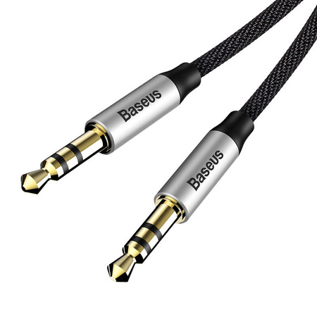 KABEL AUDIO MINI JACK 3,5MM AUX BASEUS YIVEN 1,5M (CZARNO-SREBRNY)