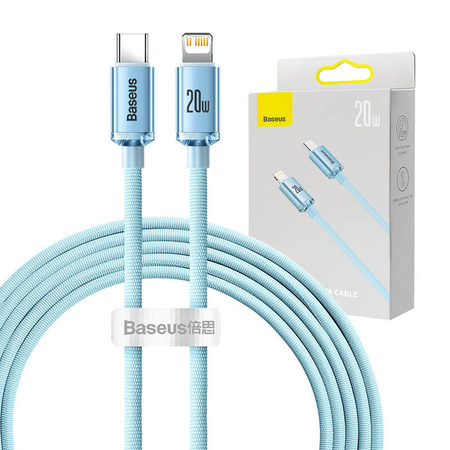 KABEL USB-C DO IP BASEUS CRYSTAL SHINE,  20W, 2M (NIEBIESKI)