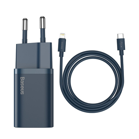 Ładowarka sieciowa BASEUS Super Si 20W + USB-C-Lightning 1m (niebieska)