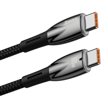 KABEL USB-C DO USB-C BASEUS GLIMMER, 100W, 2M (CZARNY)