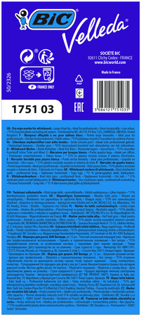 MARKER SUCHOŚCIERALNY BIC 1751 ECO 904948 CZERWONY ŚCIĘTA K. 3.7-5.5MM