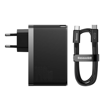 ŁADOWARKA SIECIOWA BASEUS GAN5 PRO 2XUSB-C + USB, 140W (CZARNA)