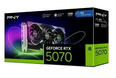 PNY Karta graficzna GeForce RTX5070 OC ARGB 3F 12GB 192-bit 672GB/s