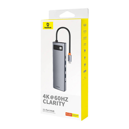 HUB 11W1 BASEUS STARJOY METAL GLAM SERIES, USB-C DO HDMI +VGA + 3 X USB 3.0 + USB 2.0+USB-C PD + RJ45 + SD/TF +3,5MM