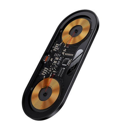PODWÓJNA ŁADOWARKA BEZPRZEWODOWA QI Z WYŚWIETLACZEM BASEUS DIGITAL LED DISPLAY,  20W