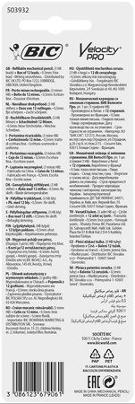OŁÓWEK AUTOMATYCZNY Z GUMKĄ BIC VELOCITY PRO 0.5 503458 0.5 BLISTER
