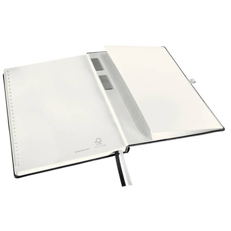 NOTATNIK A4 LEITZ STYLE 44760094 SATYNOWA CZERŃ W KRATKĘ TWARDA OPRAWA 80 KARTEK