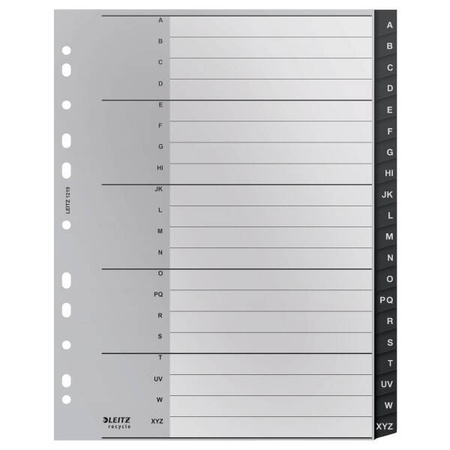 PRZEKŁADKI A-Z A4 LEITZ RECYCLE 12190000 CZARNY PP