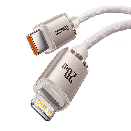 KABEL USB-C DO IP BASEUS CRYSTAL SHINE,  20W, 1.2M (RÓŻOWY)
