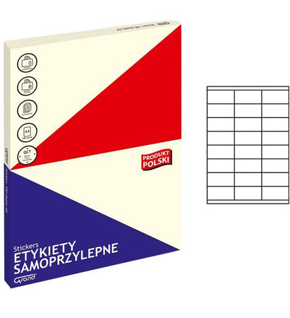 ETYKIETY SAMOPRZYLEPNE 70X35MM GRAND 150-1039 BIAŁE 100ARK*24SZT