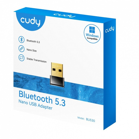CUDY ADAPTER BLUETOOTH 5.3 NANO USB, NANO SIZE, USB 2.0,WIN11/10