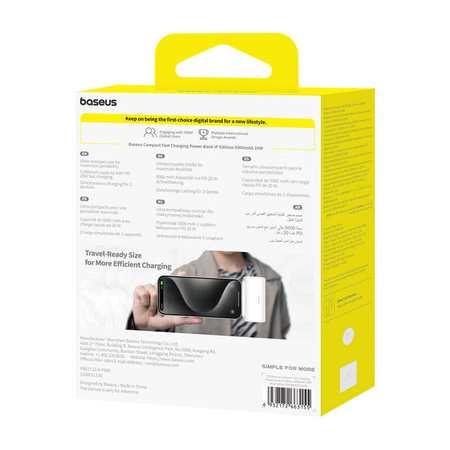 Powerbank BASEUS Compact IP 5000mAh 20W (biały)
