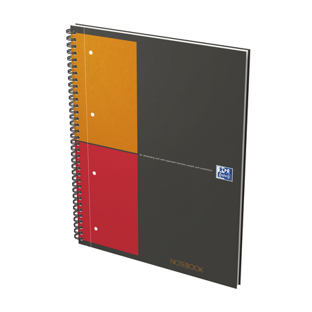 KOŁONOTATNIK A4+ OXFORD NOTEBOOK 100103664 GRAFITOWY KRATKA 80KART