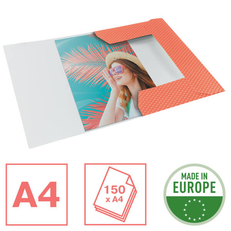 TECZKA Z GUMKĄ A4 ESSELTE COLOUR'BREEZE 628494 KORALOWY KARTON