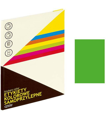 ETYKIETY SAMOPRZYLEPNE 210X297MM GRAND 150-1064 ZIELONE 25ARK