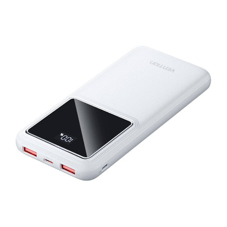 POWERBANK, VENTION, FHKW0, 10000MAH, MICRO-USB, USB-C, 2XUSB-A, 22.5W (BIAŁY)