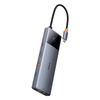 HUB 10W1 BASEUS METAL GLEAM II SERIES, USB-C DO 1XHDMI, USB-A (10GBPS), USB-C, 2XUSB-A, ETHERNET RJ45, KARTA SD/TF, MINI-JACK 3,5MM, USB-C(PD)