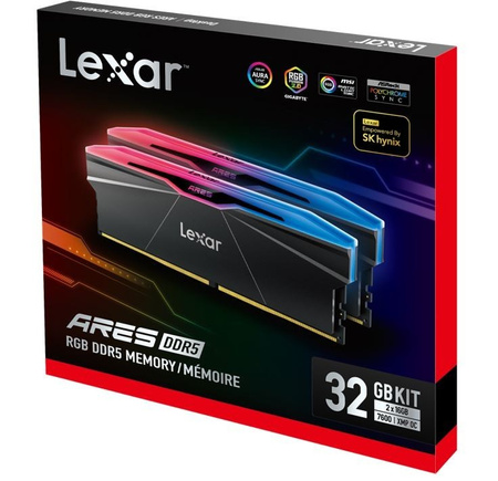 LEXAR PAMIĘĆ DO PC DDR5 ARES RGB 32GB(2*16GB)/7600 CZARNA