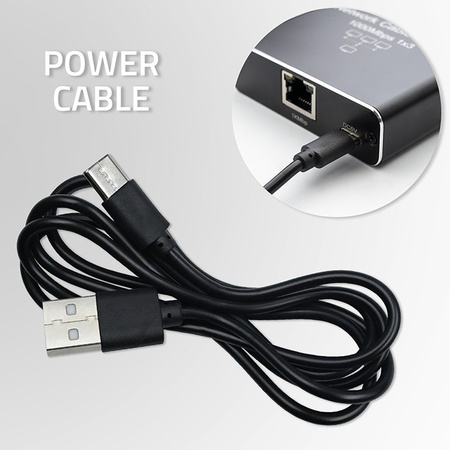 QOLTEC ROZDZIELACZ SPLITTER ETHERNET MINI SWITCH 1X3 RJ45 | 1000MB/S | USB-C | ALUMINIUM