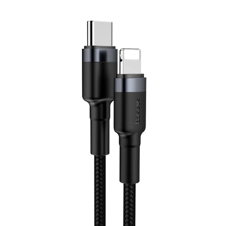 KABEL USB-C DO LIGHTNING PD BASEUS CAFULE, 18W, 1M (CZARNO-SZARY)