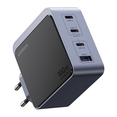 Ładowarka sieciowa UGREEN Nexode S 100W 3xUSB-C USB (szara)