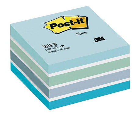 KARTECZKI SAMOPRZYLEPNE 76X76MM 3M POST-IT® 2028-B NIEBIESKE 450 KART