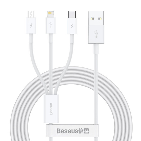 Kabel BASEUS Superior Series USB-A-micro/USB-C/Lightning 1.5m (biały)
