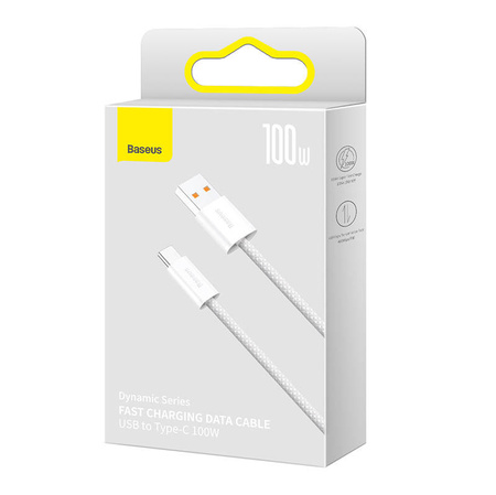 KABEL USB DO USB-C BASEUS DYNAMIC SERIES, 100W, 1M (BIAŁY)