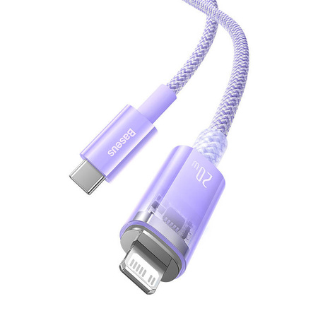 KABEL SZYBKO ŁADUJĄCY BASEUS USB-C DO LIGHTNING  EXPLORER SERIES 1M, 20W (FIOLETOWY)